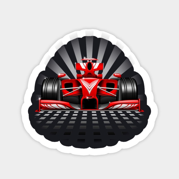 Formula 1 Red Racing Car Sticker by BluedarkArt